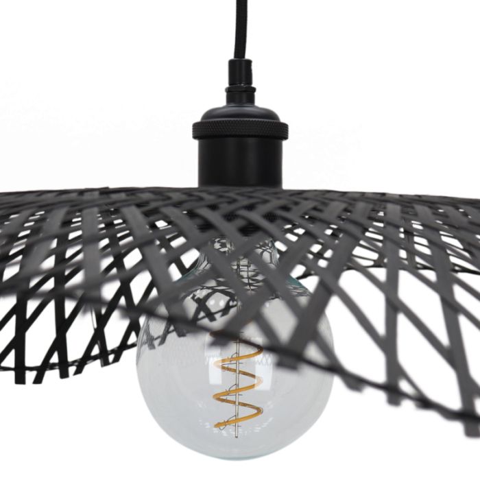Lampada a sospensione in bambù nera, Romee
