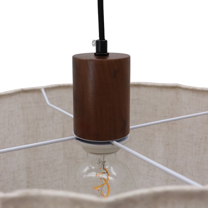 Lampada a sospensione beige rustica, Loulou