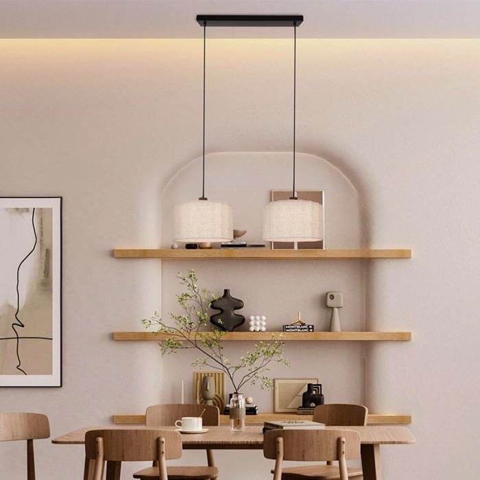 Lampada a sospensione beige rustica, Loulou