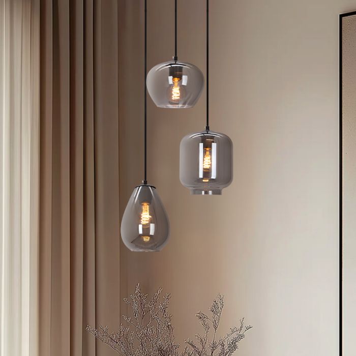 Lampada a sospensione grigia moderna, Caia