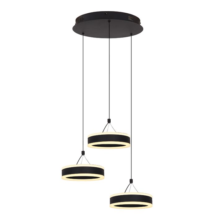 Lampada a sospensione nera design, Lava, 56W, 3000K LED