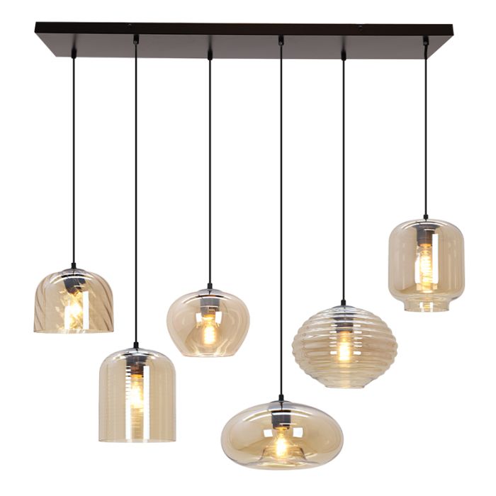 Lampada a sospensione ambrata moderna, Caia