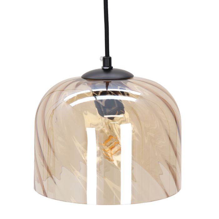 Lampada a sospensione ambrata moderna, Caia