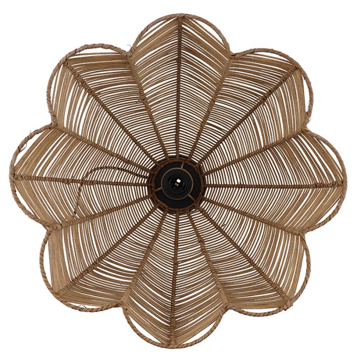 Applique da parete in rattan marrone, Heather, con interruttore