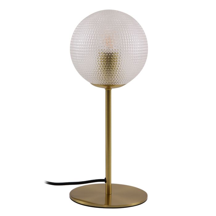 Lampada da tavolo trasparente retrò, Johnson, con interruttore