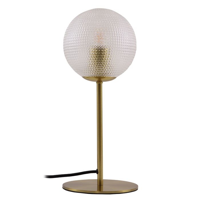 Lampada da tavolo trasparente retrò, Johnson, con interruttore