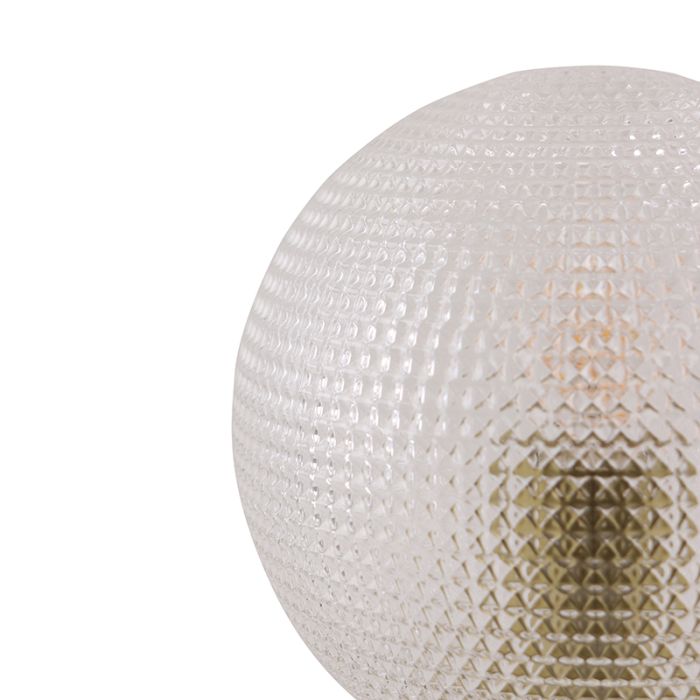 Lampada da tavolo trasparente retrò, Johnson, con interruttore