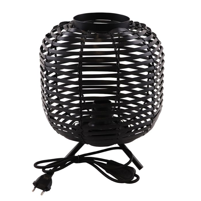 Lampada da tavolo nera industriale, Pinar, con interruttore