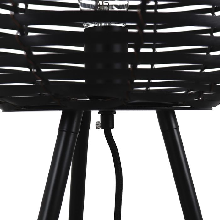 Lampada da terra nera industriale, Pinar, con interruttore