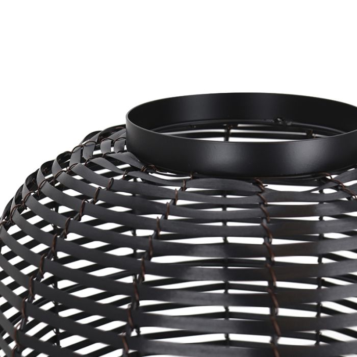 Lampada da terra nera industriale, Pinar, con interruttore