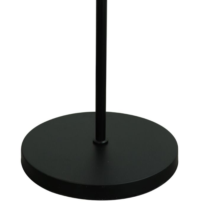Lampada da terra nera rustica, Jana, con interruttore