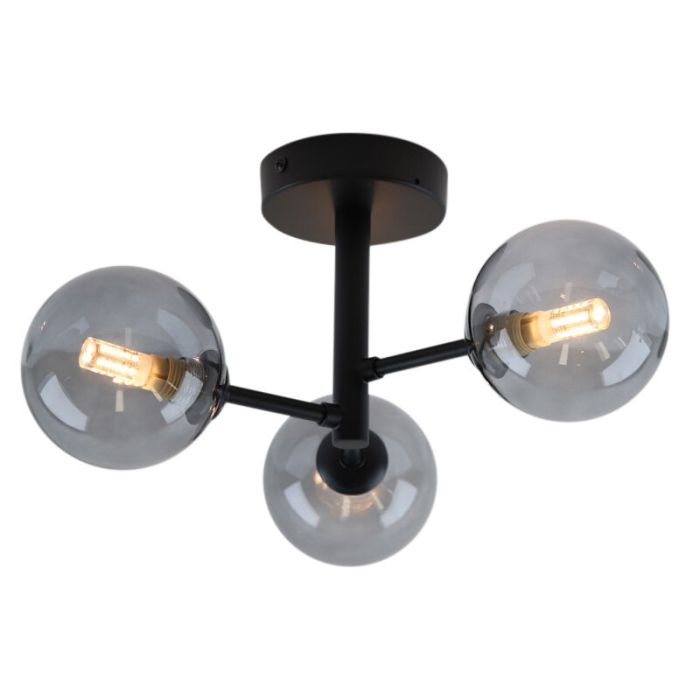 Lampada da soffitto da bagno nera moderna, Amer, IP44