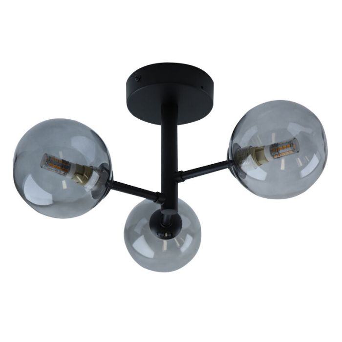 Lampada da soffitto da bagno nera moderna, Amer, IP44