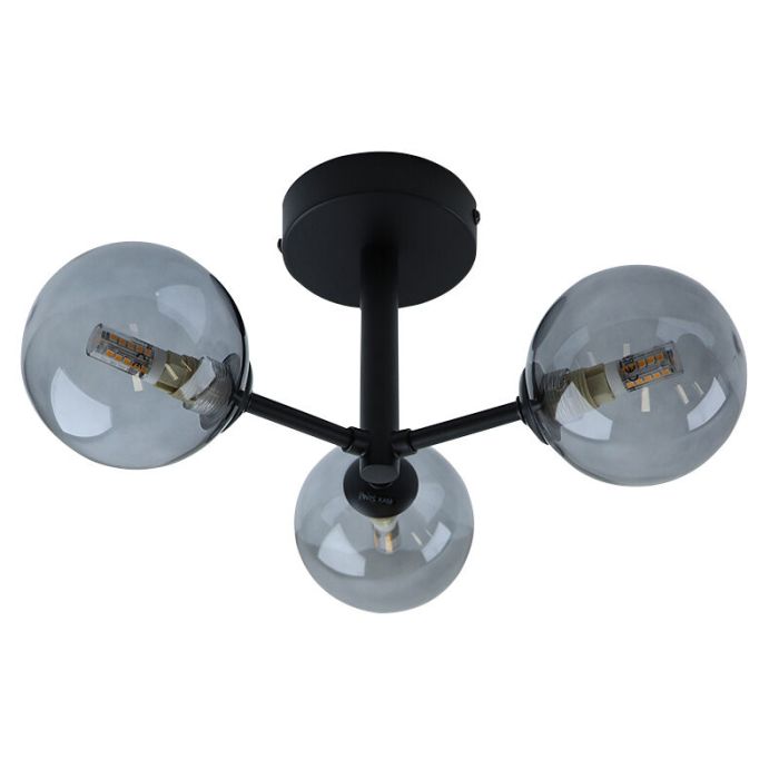 Lampada da soffitto da bagno nera moderna, Amer, IP44