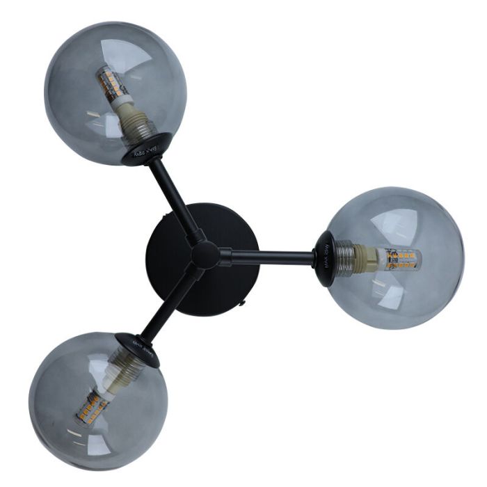 Lampada da soffitto da bagno nera moderna, Amer, IP44