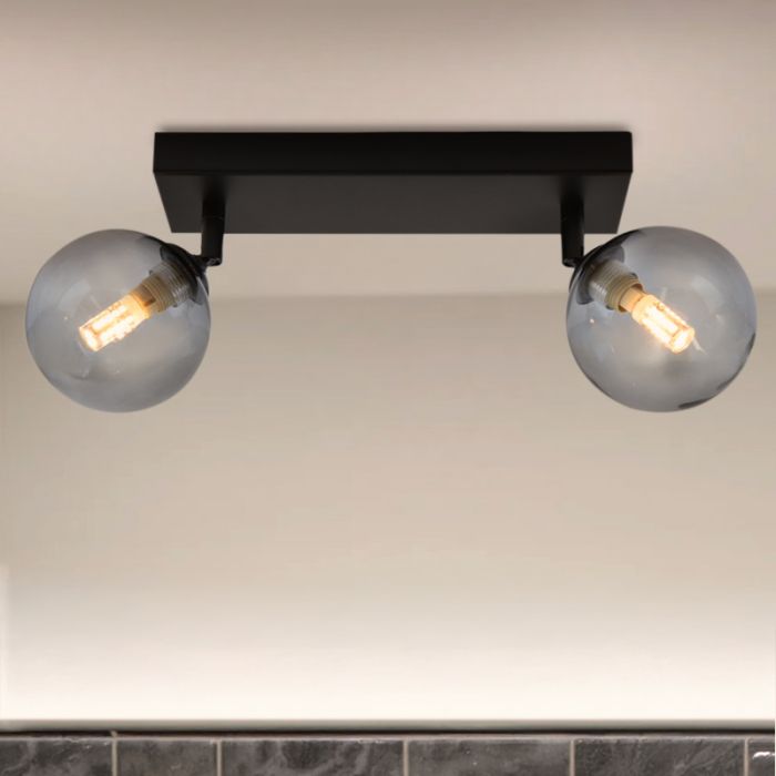 Lampada da soffitto da bagno nera moderna, Amer, IP44