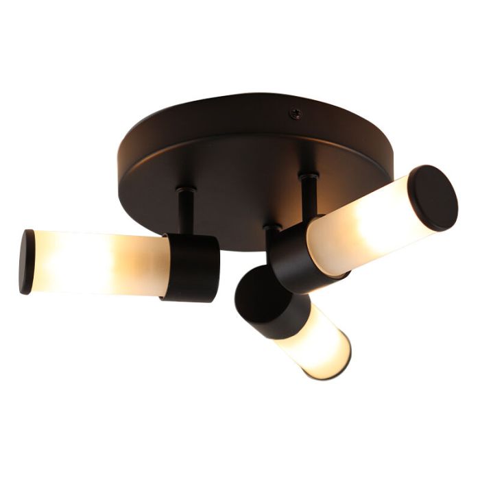 Lampada da soffitto da bagno nera moderna, Callum, IP44