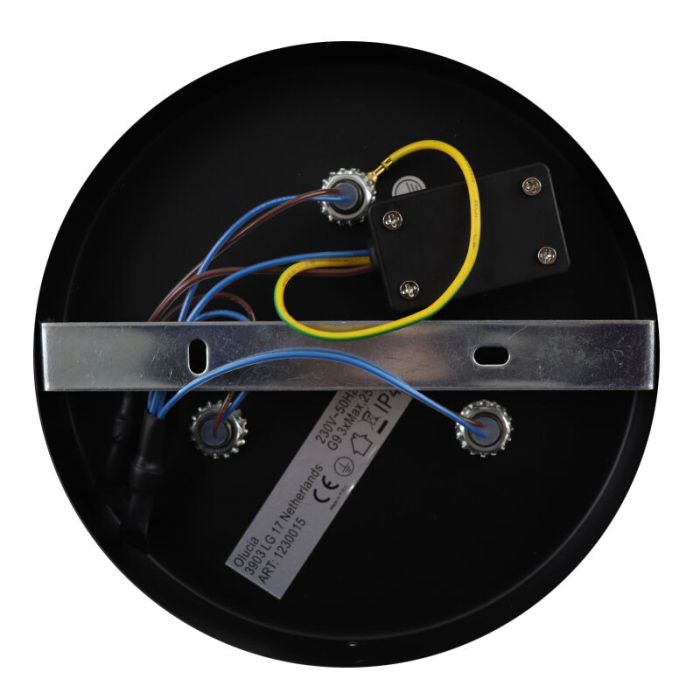 Lampada da soffitto da bagno nera moderna, Callum, IP44