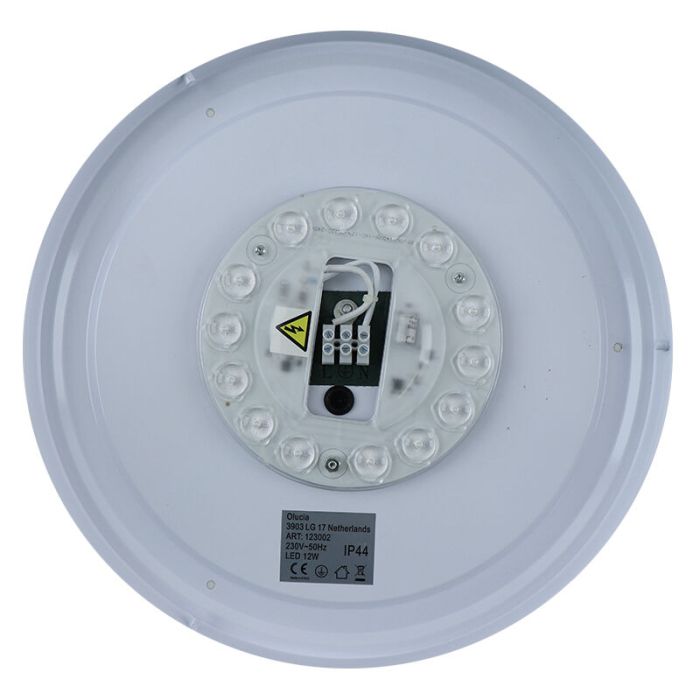Lampada da soffitto da bagno nera moderna, Jaro, 12W, 3000K LED, IP44