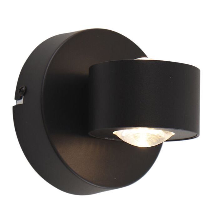 Lampada da parete up down nera moderna, Izzet, 6W, 3000K LED
