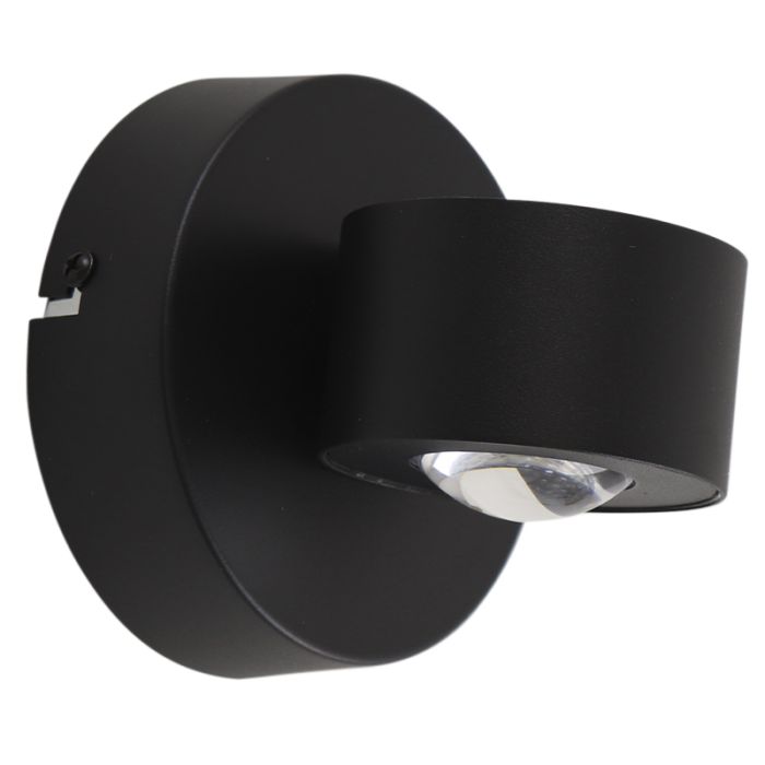 Lampada da parete up down nera moderna, Izzet, 6W, 3000K LED
