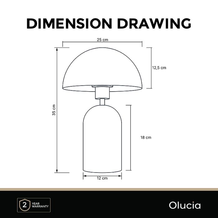 Lampada da tavolo nera moderna, Isha, con interruttore