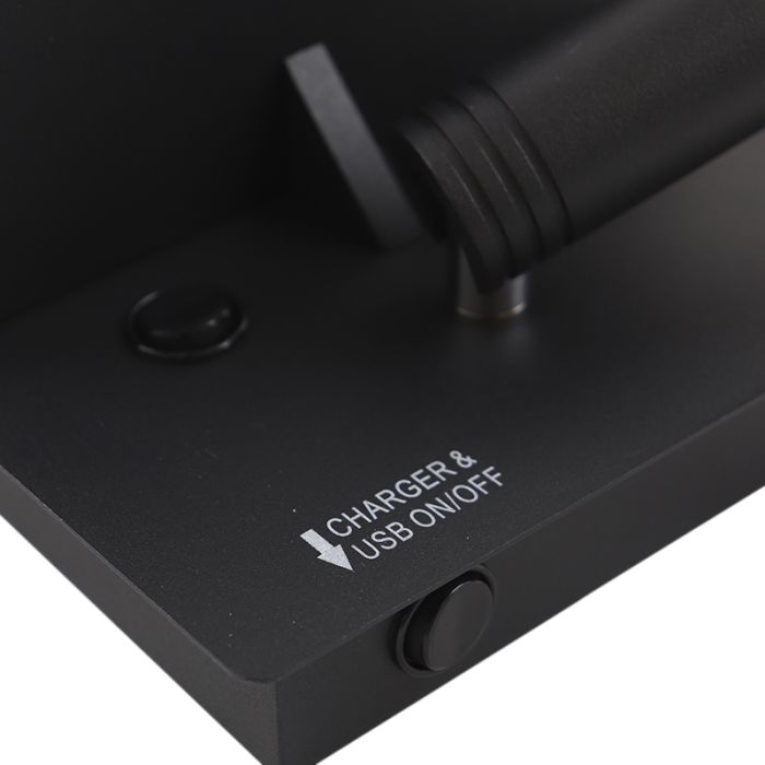 Applique da parete nera moderna, Isabella, 3W, 3000K LED, con interruttore