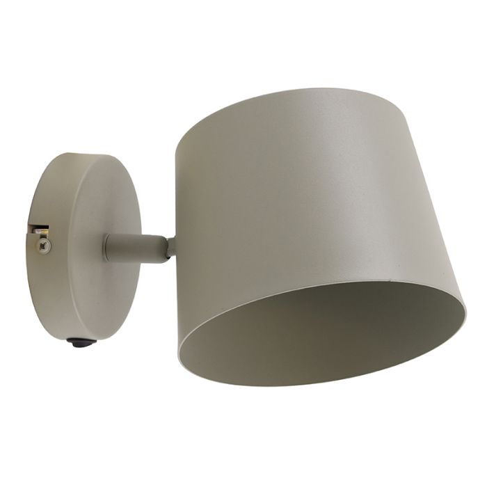 Faretto da parete verde moderno, Rinke, con interruttore
