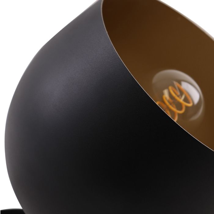 Lampada da tavolo nera moderna, Whitney, con interruttore