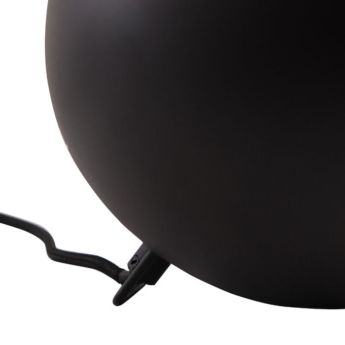 Lampada da tavolo nera moderna, Whitney, con interruttore