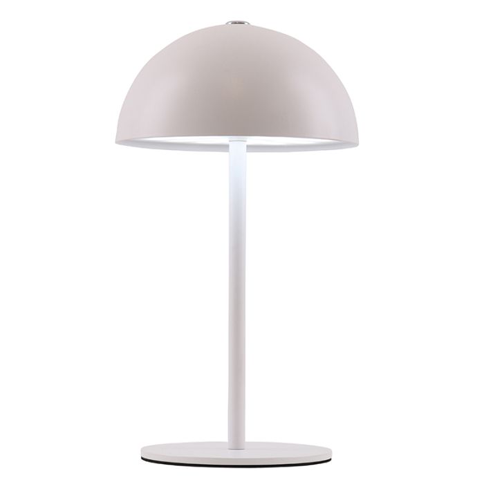 Lampada da tavolo bianca retrò, Douwe, 4W, dim to warm LED, controllo touch