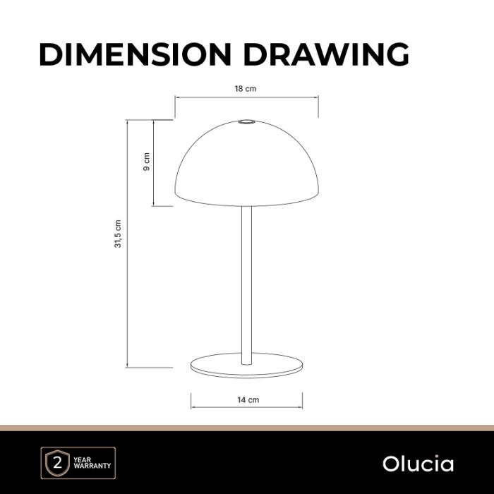Lampada da tavolo bianca retrò, Douwe, 4W, dim to warm LED, controllo touch