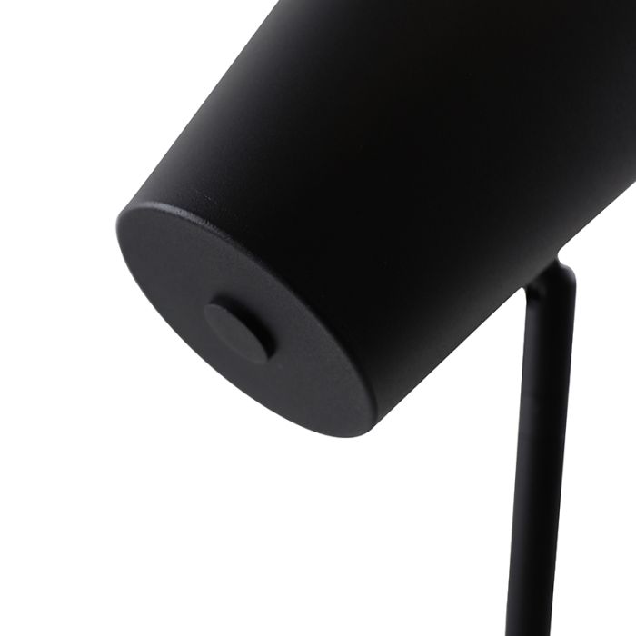 Lampada da tavolo nera moderna, Taro, con interruttore
