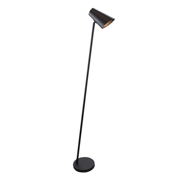 Lampada da terra nera moderna, Taro, con interruttore