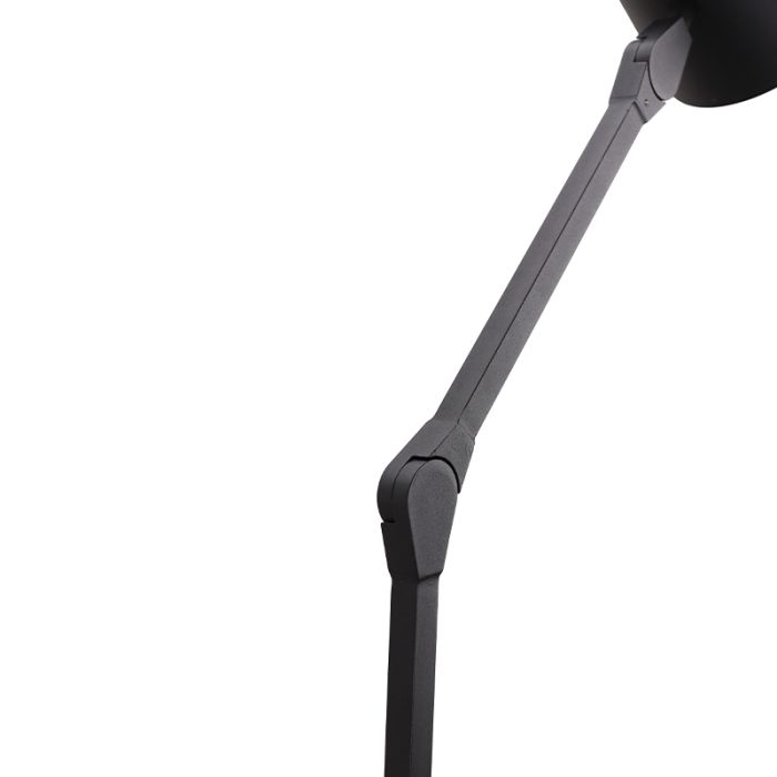 Lampada da terra nera moderna, Rinke, con interruttore