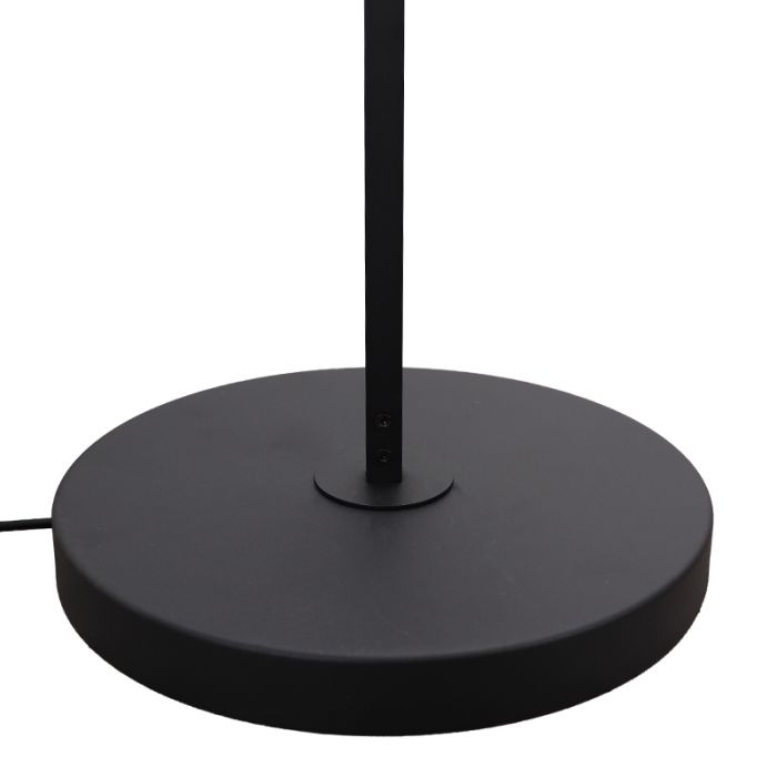 Lampada da terra nera moderna, Rinke, con interruttore