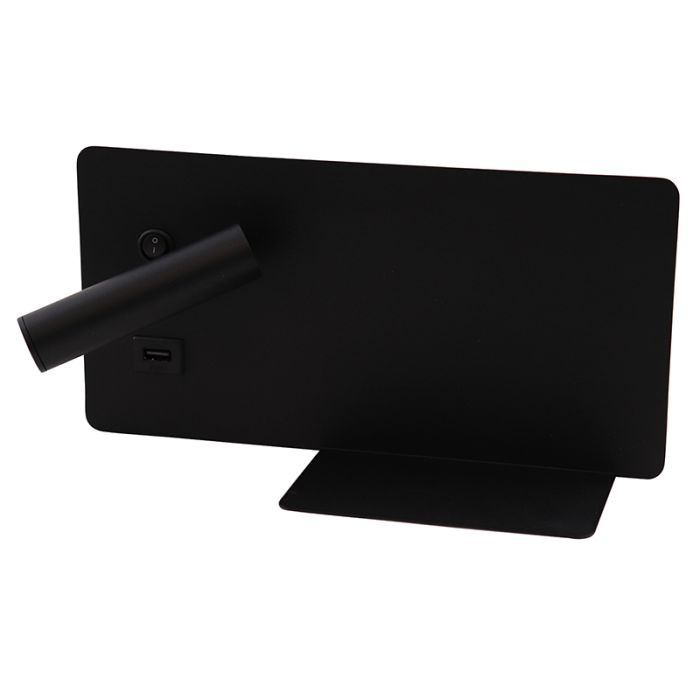 Applique da parete nera moderna, Stanley, 10W, 4000K LED, con interruttore