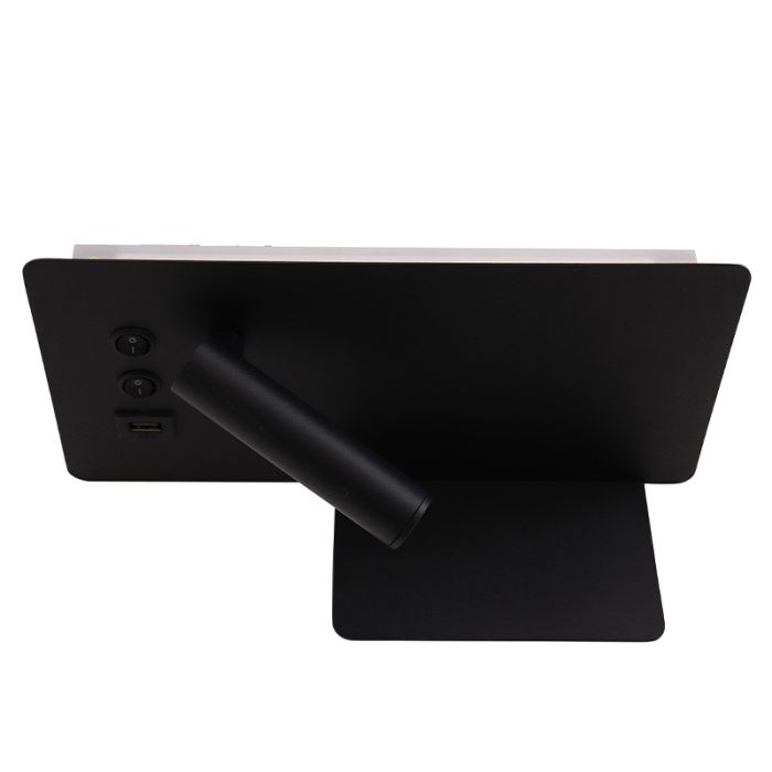 Applique da parete nera moderna, Stanley, 10W, 4000K LED, con interruttore