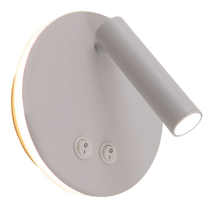 Applique da parete bianca moderna, Robbie, 10W, 4000K LED, con interruttore