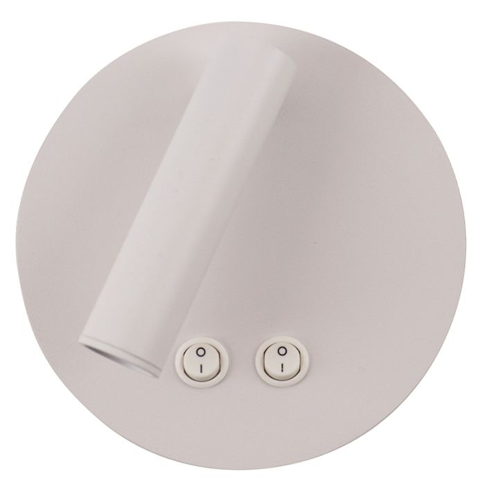 Applique da parete bianca moderna, Robbie, 10W, 4000K LED, con interruttore