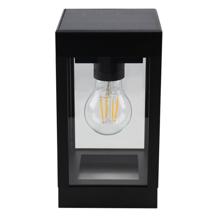 Applique da esterno solare nera in plastica, Henk, IP65