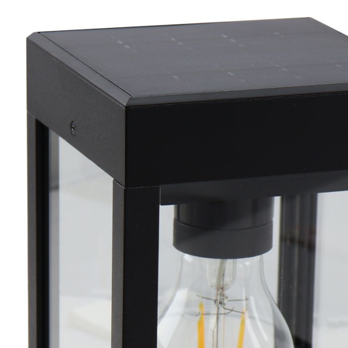 Applique da esterno solare nera in plastica, Henk, IP65
