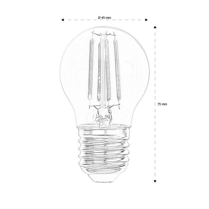 Lampadina LED E27 12-24 Volt Thije, 2,3 Watt, 2700K (Bianco caldo extra)