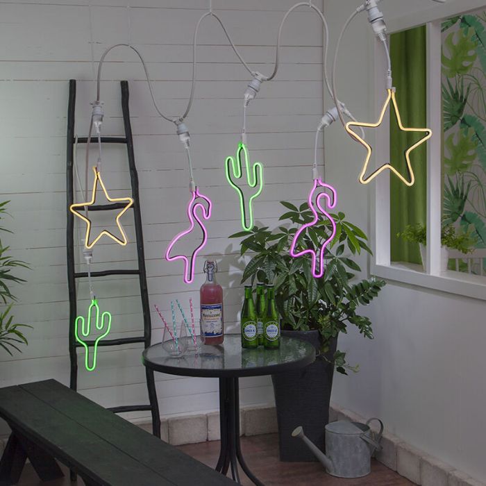 Lampadina per catena luminosa da esterno rosa in plastica, Flamingo, IP44