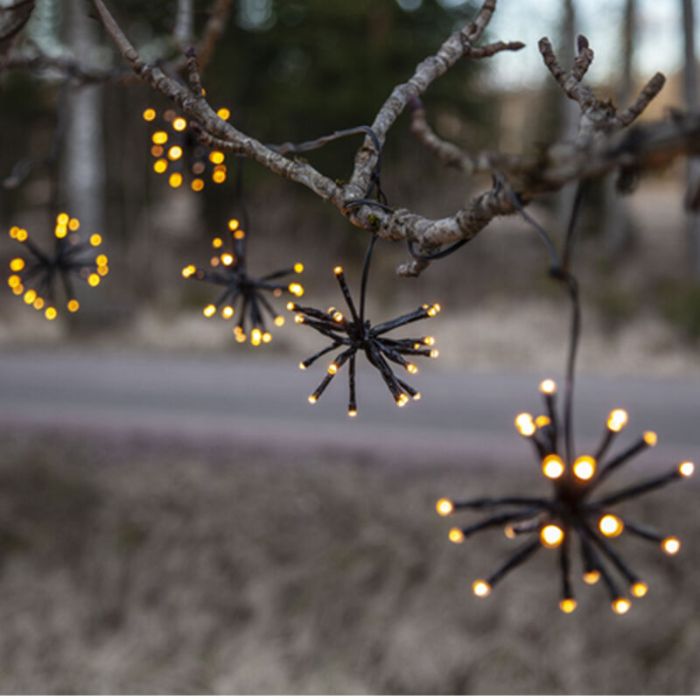 Luminosa natalizia nera in plastica, 3,1W, 2200K LED, IP44