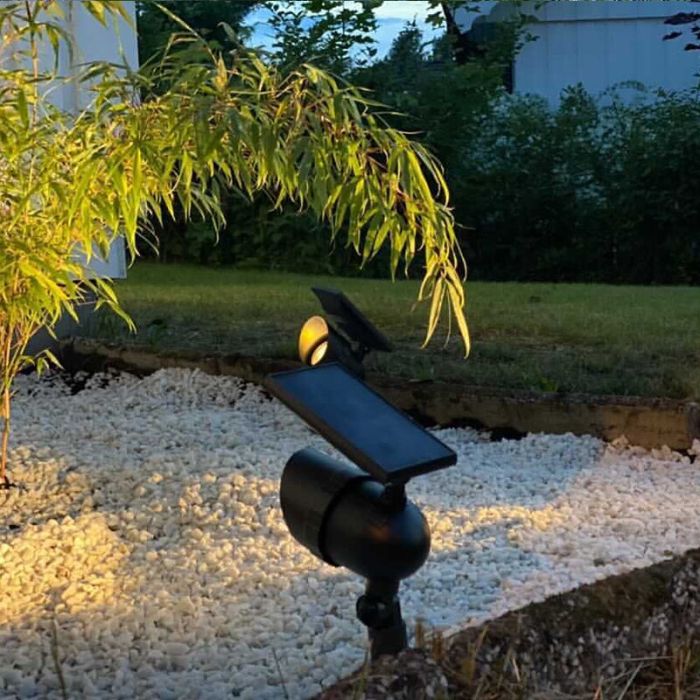 Faretto da giardino solare nero in alluminio, Ancilla, 0,064W, 3000K LED, IP44