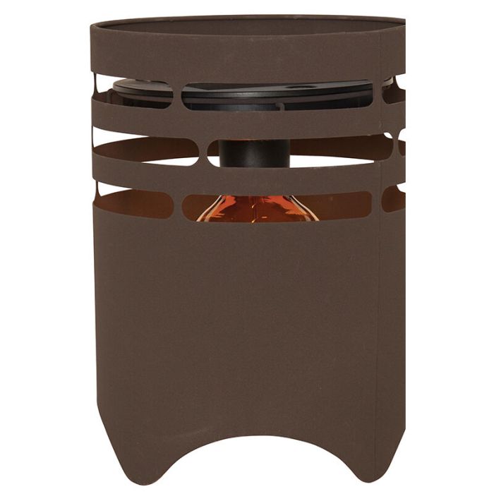 Lampada da tavolo da esterno marrone in plastica, Aidan, 0,3W, 3000K LED, IP44