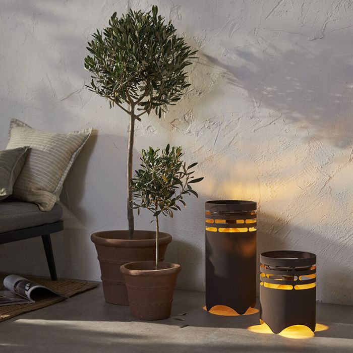 Lampada da tavolo da esterno marrone in plastica, Aidan, 0,3W, 3000K LED, IP44