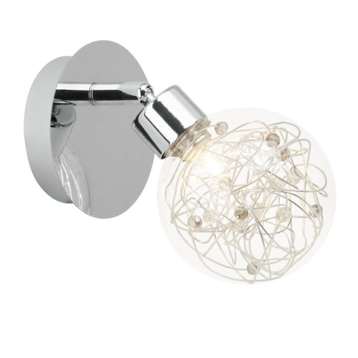 Faretto da parete cromato design, Nessa