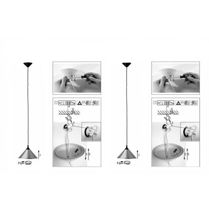 Lampada a sospensione grigia in plastica, Brit